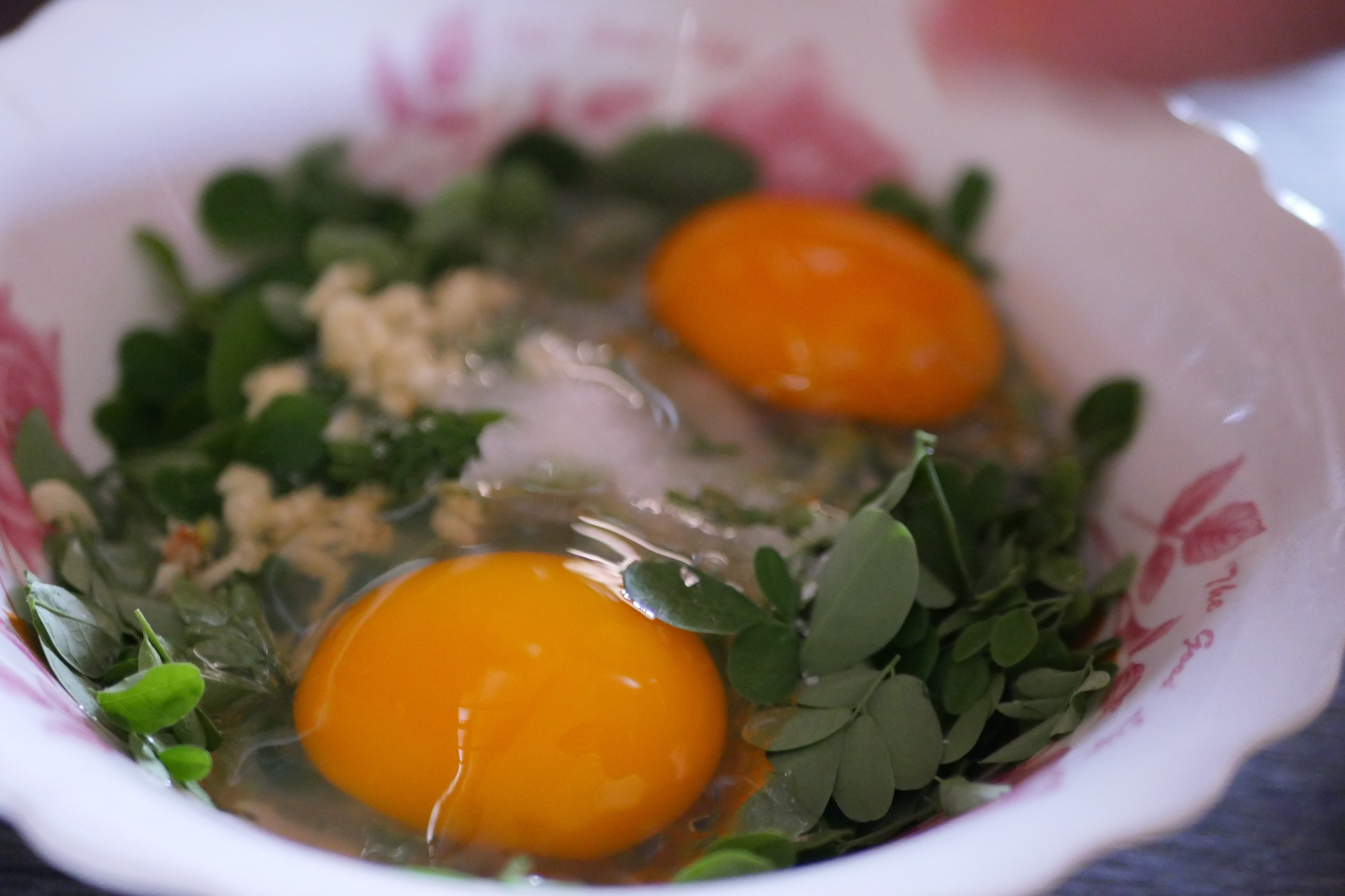 Khmer herb omelette made from duck eggs