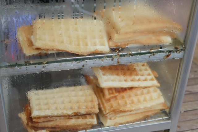Delicious fresh waffles in Siem Reap