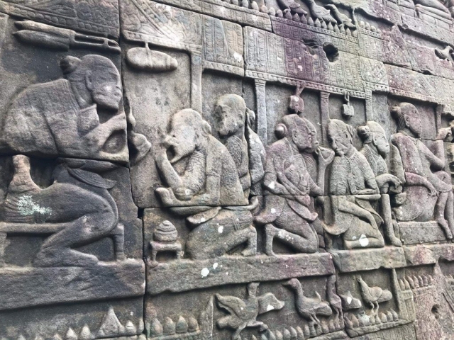 Stone carving in Angkor Wat Stone carving in Angkor Wat