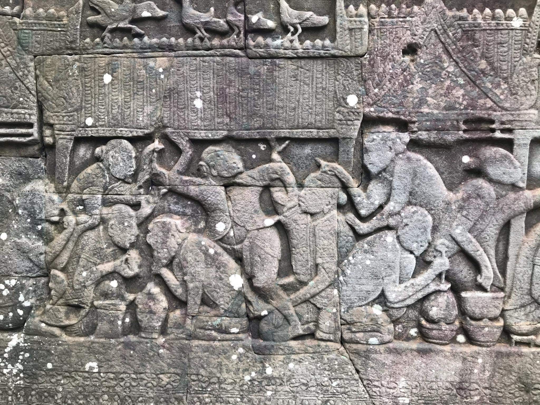 Stone carving in Angkor Wat