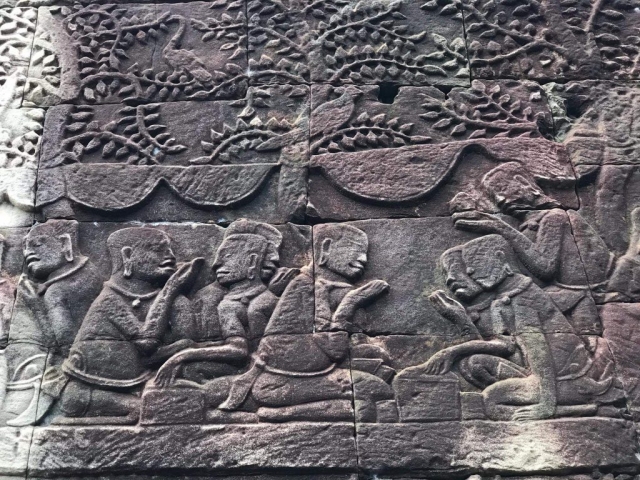 Stone carving in Angkor Wat Stone carving in Angkor Wat