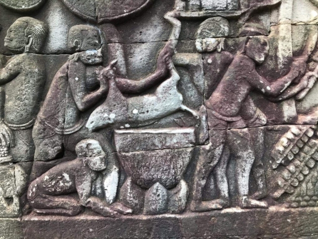 Stone carving in Angkor Wat Stone carving in Angkor Wat