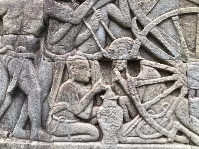 Stone carving in Angkor Wat Stone carving in Angkor Wat