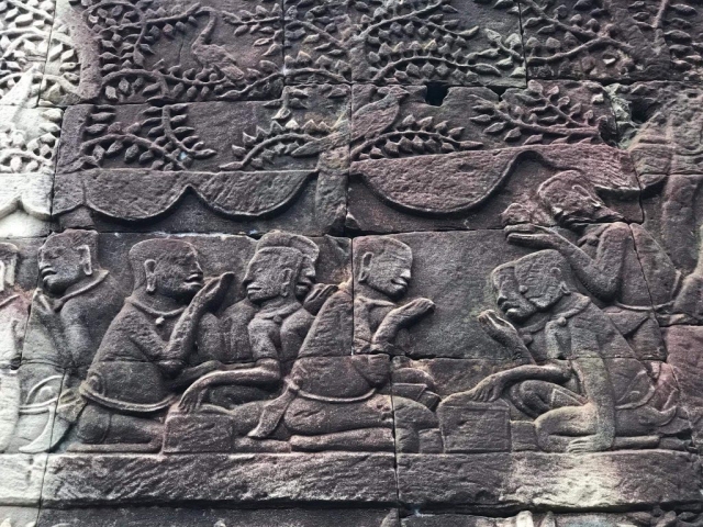 Stone carving in Angkor Wat Stone carving in Angkor Wat