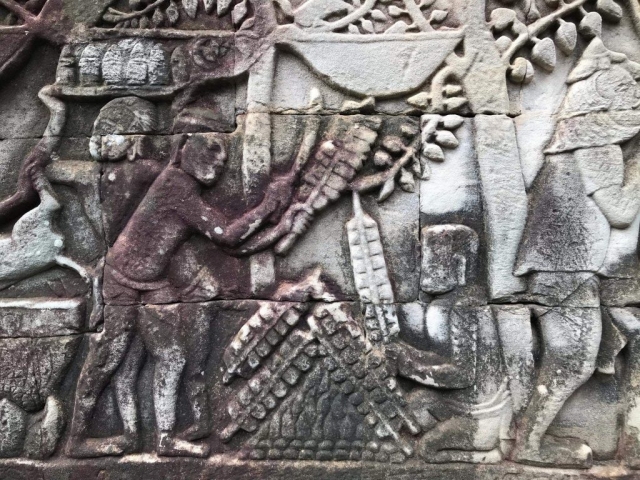 Stone carving in Angkor Wat Stone carving in Angkor Wat