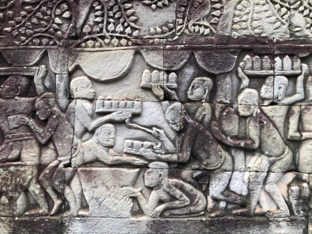 Stone carving in Angkor Wat Stone carving in Angkor Wat