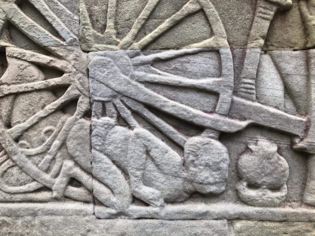 Stone carving in Angkor Wat Stone carving in Angkor Wat