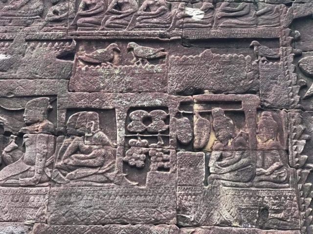 Stone carving in Angkor Wat Stone carving in Angkor Wat