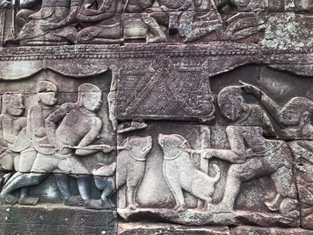 Stone carving in Angkor Wat Stone carving in Angkor Wat
