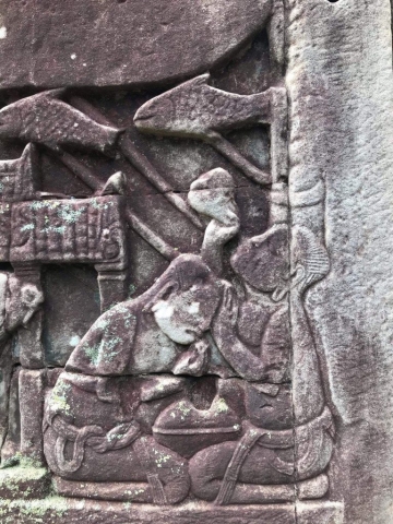 Stone carving in Angkor Wat Stone carving in Angkor Wat