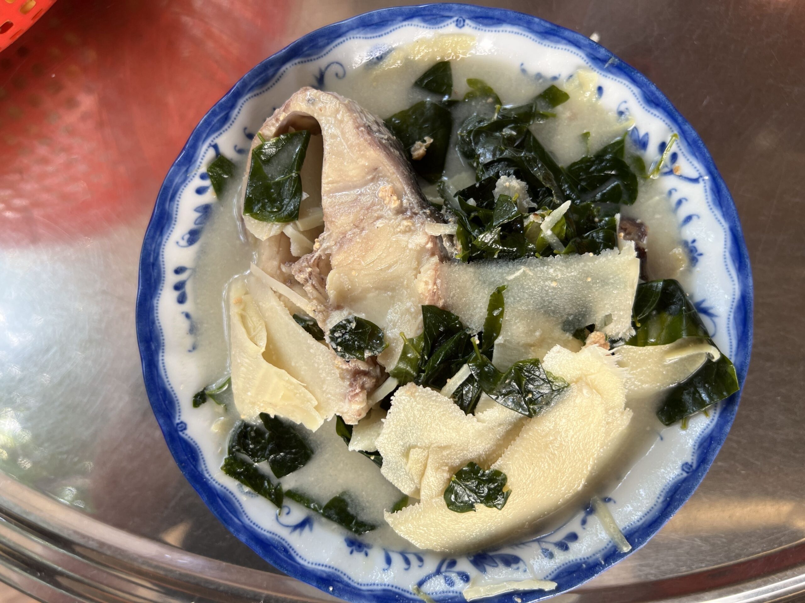 Soup with bamboo shoots and coconut milk